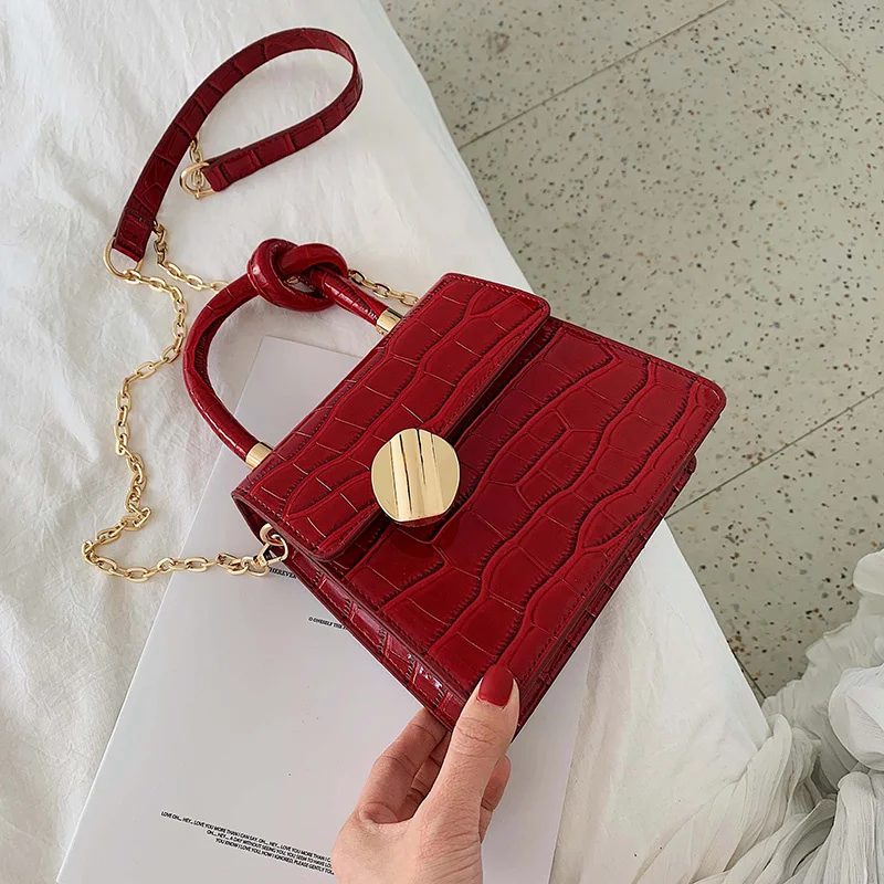 

2019 Fashion New Tote bag Quality Leather Women's Designer Handbag Crocodile pattern Chain Shoulder Messenger Bag Bolsos Mujer