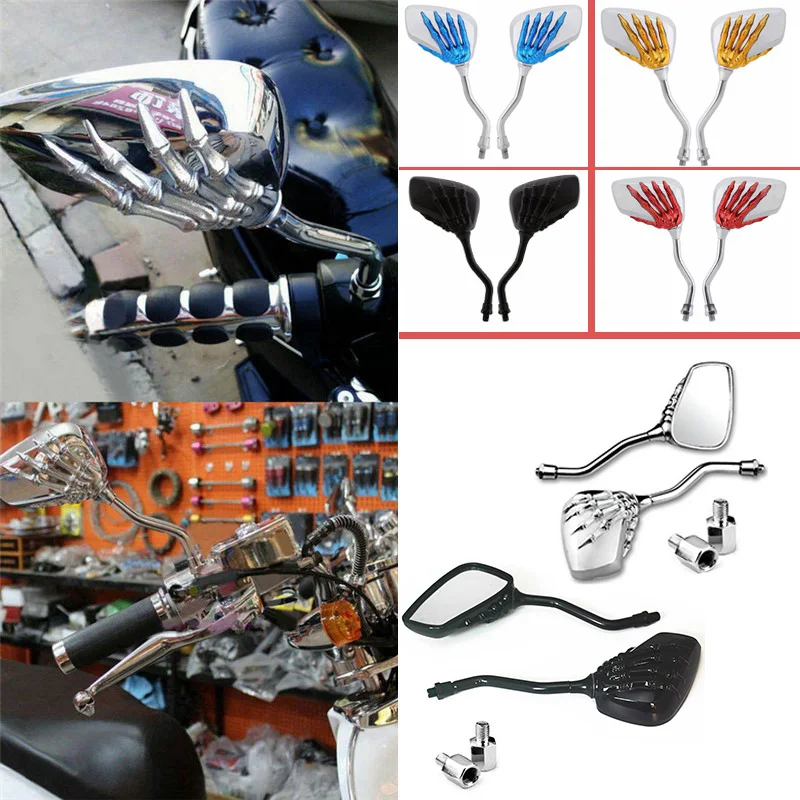 Боковые зеркала для мотоцикла универсальные заднего вида пластиковый каркас с