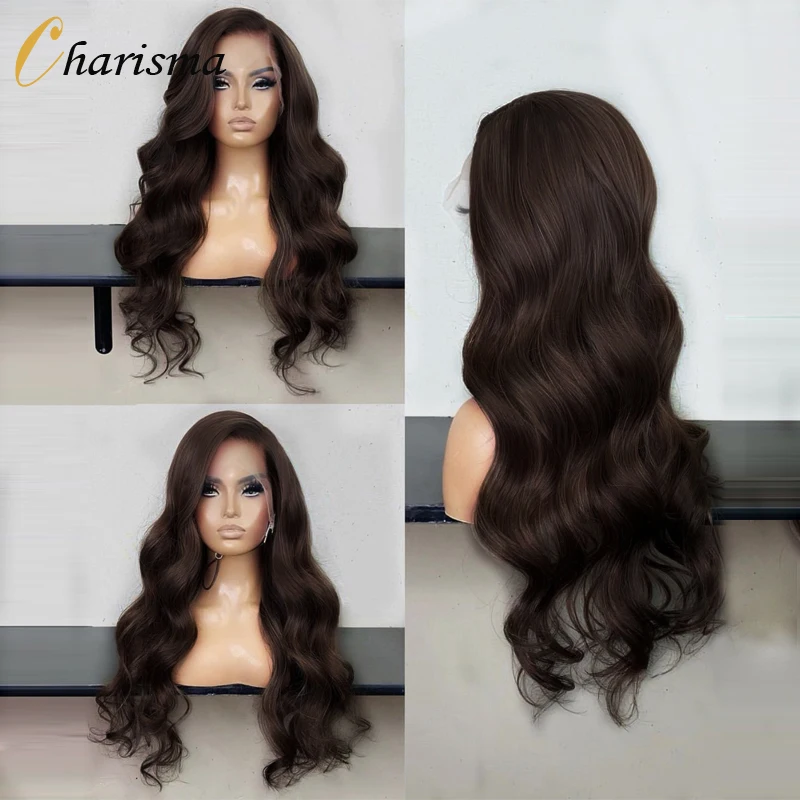 Харизма синтетический парик на сетке спереди цвет 4 темно коричневые парики для