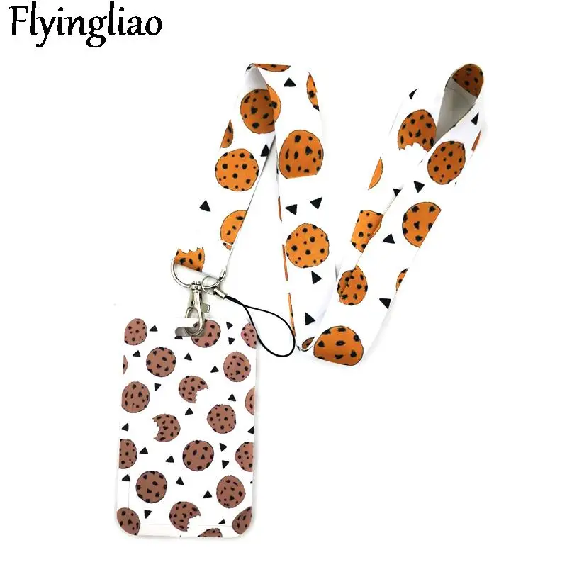 

Chocolate Biscuit Art Cartoon Anime Fashion Lanyards Bus ID Name Work Card Holder Accessories Decorations Kids Gifts