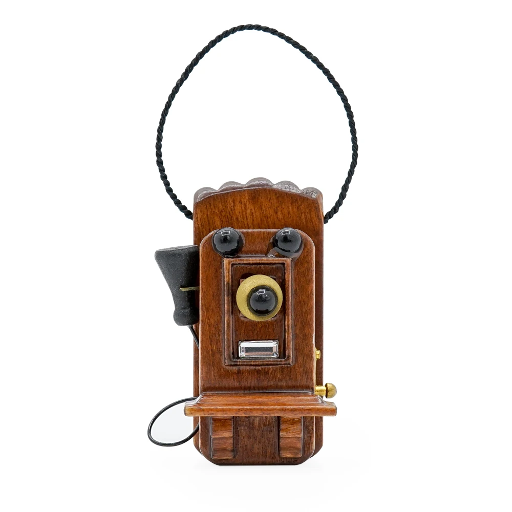 Odoria 1:12 Miniature Antique Wall Mount Phone Vintage Telephone Living Room Bedroom Dollhouse Accessories Doll House Decor