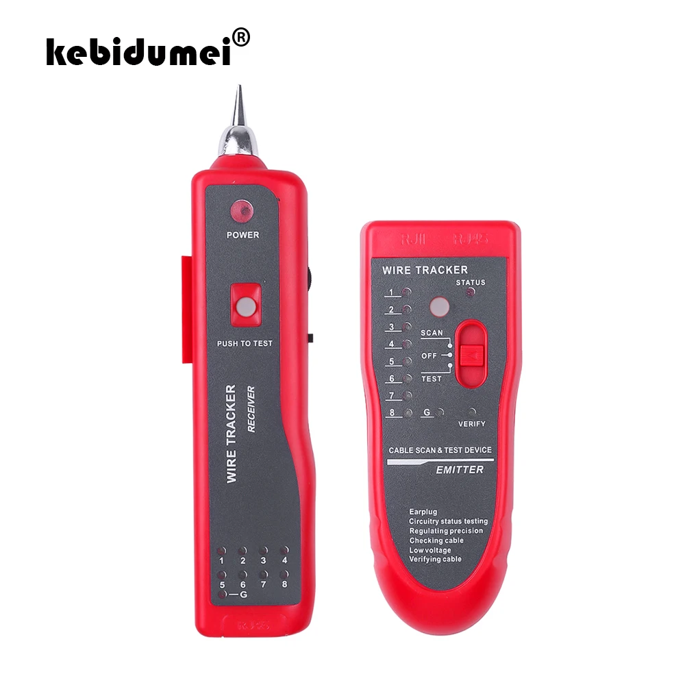kebidumei Ethernet LAN Network Cable Tester RJ11 RJ45 Cat5 Cat6 Telephone Wire Tracker Tracer Toner  Detector Line Finder