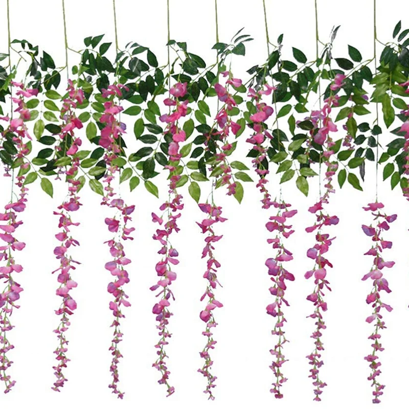 12 шт. 3 6 футов Искусственные цветы искусственная Глициния Виноградная лоза для