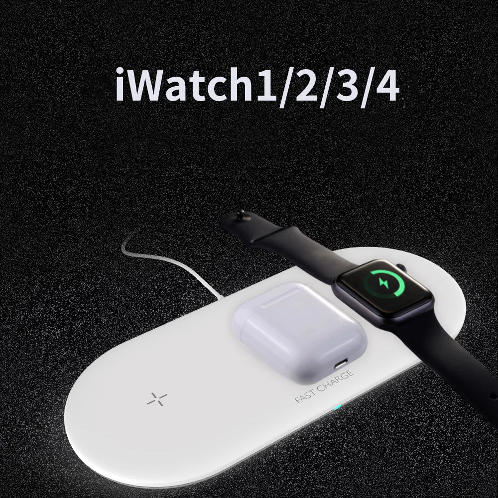 3в1 10 Вт Беспроводная зарядная станция Подставка для iPhone Apple Watch 1 2 3 4 Airpods носимые устройства Airpower зарядная док-станция Подставка