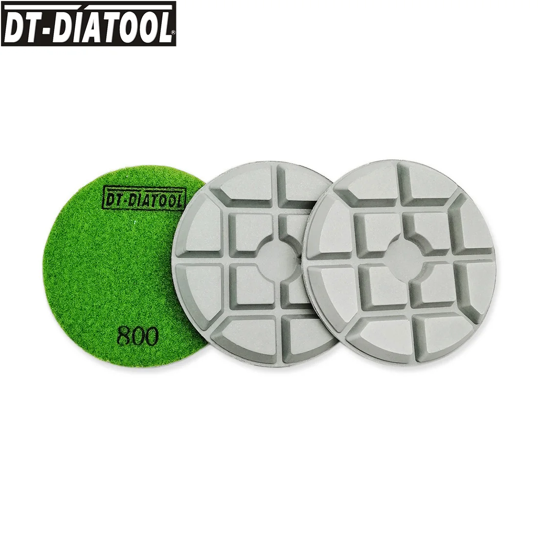 

DT-DIATOOL 3pcs Dia 100mm/4" Diamond Concrete Polishing Pads Resin Bond Sanding Discs Repairing For concrete Floor Grit#800