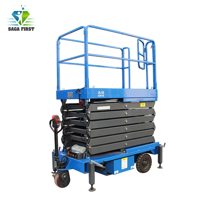 Мобильная ножничная подъемная платформа на батарейках |