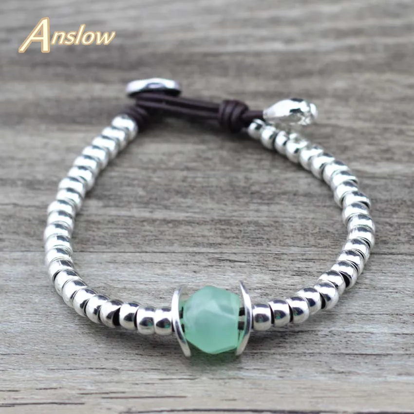 Anslow модные украшения ретро бренд корейские милые кожаные бусины очаровательные