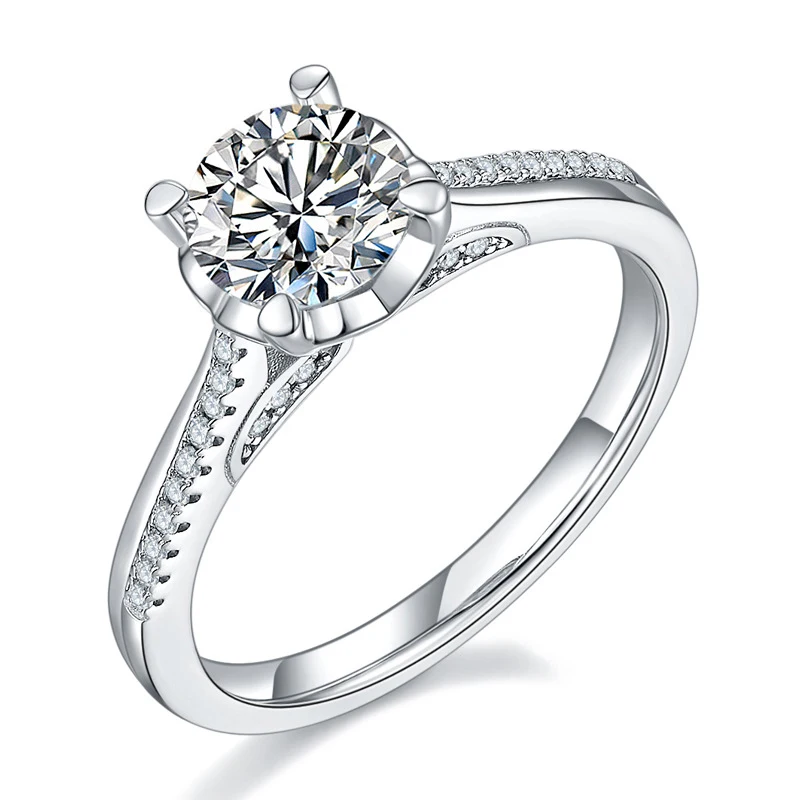 

Knobspin 100% 925 Sterling Silver Mermaid Real 1 Carat D Color Moissanite Engagement Rings For Women Fine Jewelry Wholesale