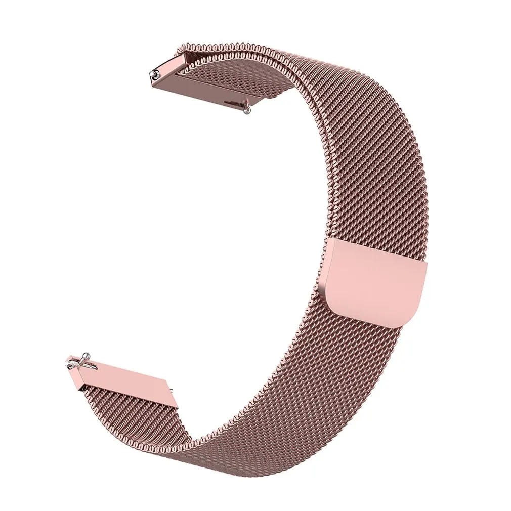 Pink Сетчатый Браслет из нержавеющей стали часы на магнитном ремешке часы замена для Xiaomi Amazfit Bip Молодежные часы - Цвет: Pink