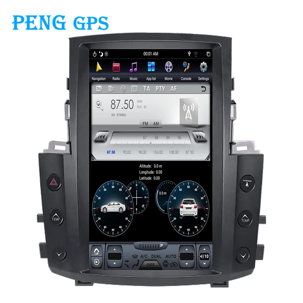 

13.6 "Tesla Style Car Radio Vertical Screen For 2007-2015 Lexu LX570 GPS Navigation Recorder Headunit Multimedia Player 4G + 32G