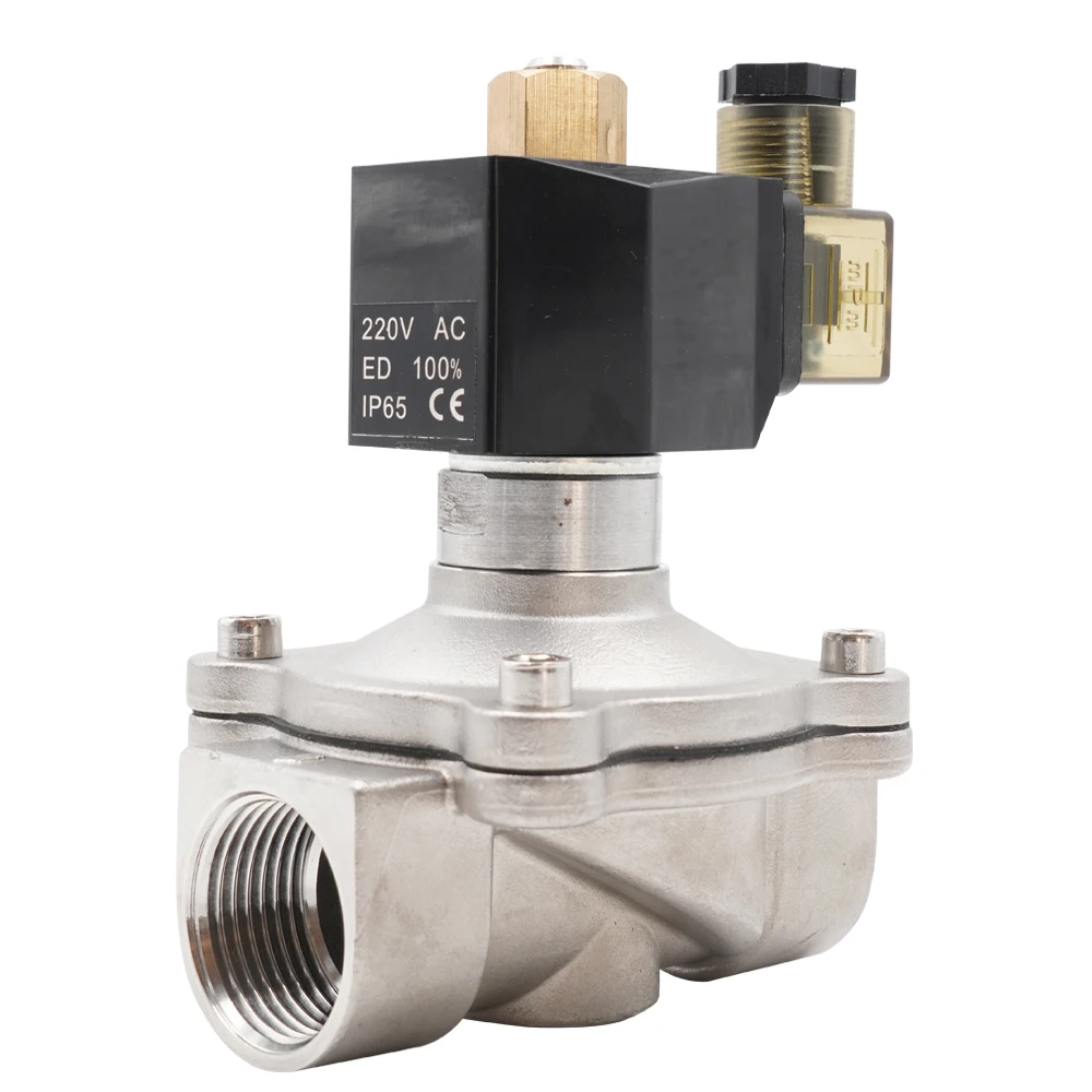 Электрический Соленоидный клапан из нержавеющей стали 304 обычно открывающийся