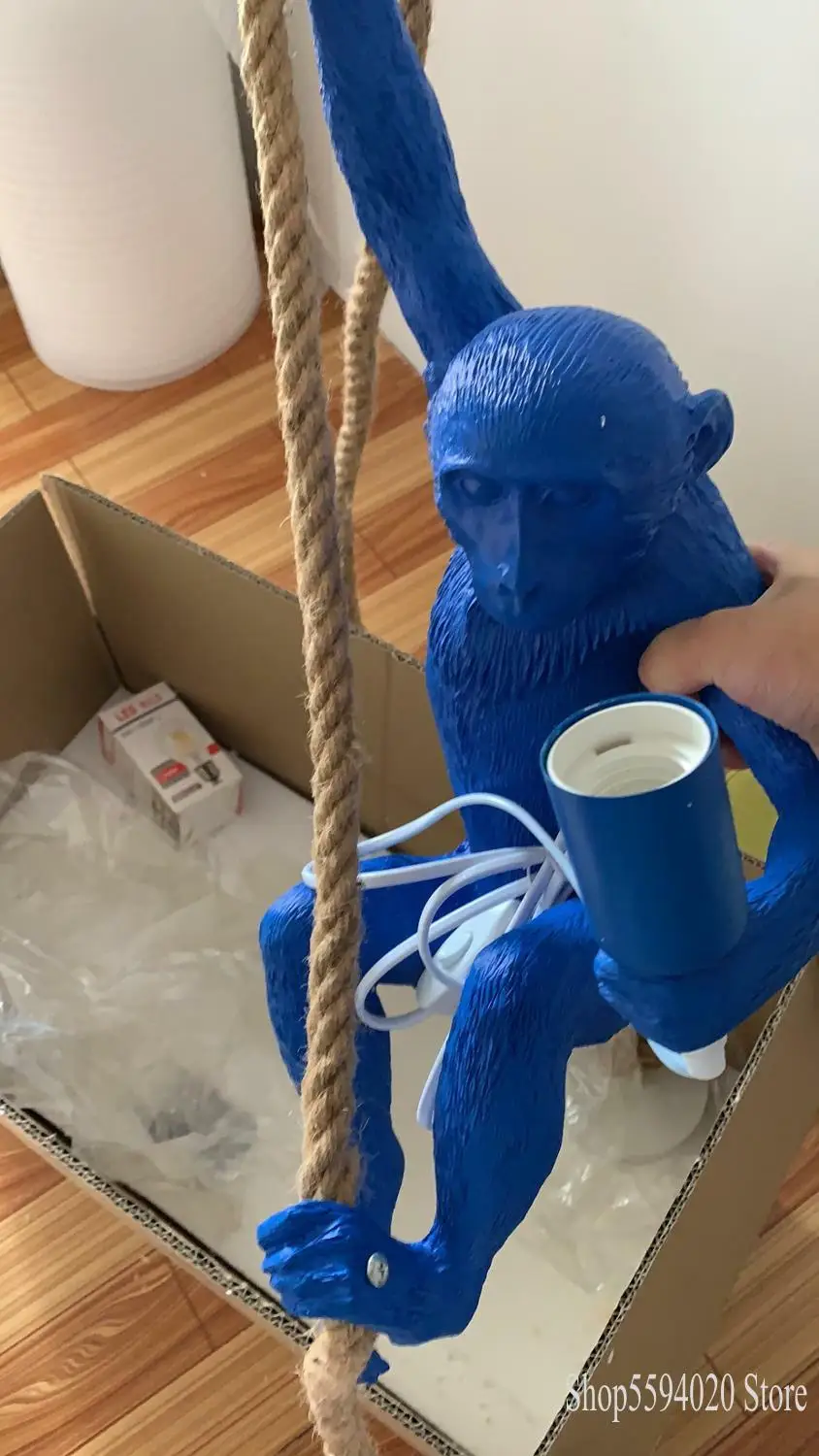 Ретро-лампа в форме обезьяны итальянского дизайна люстра для спальни Подвесная