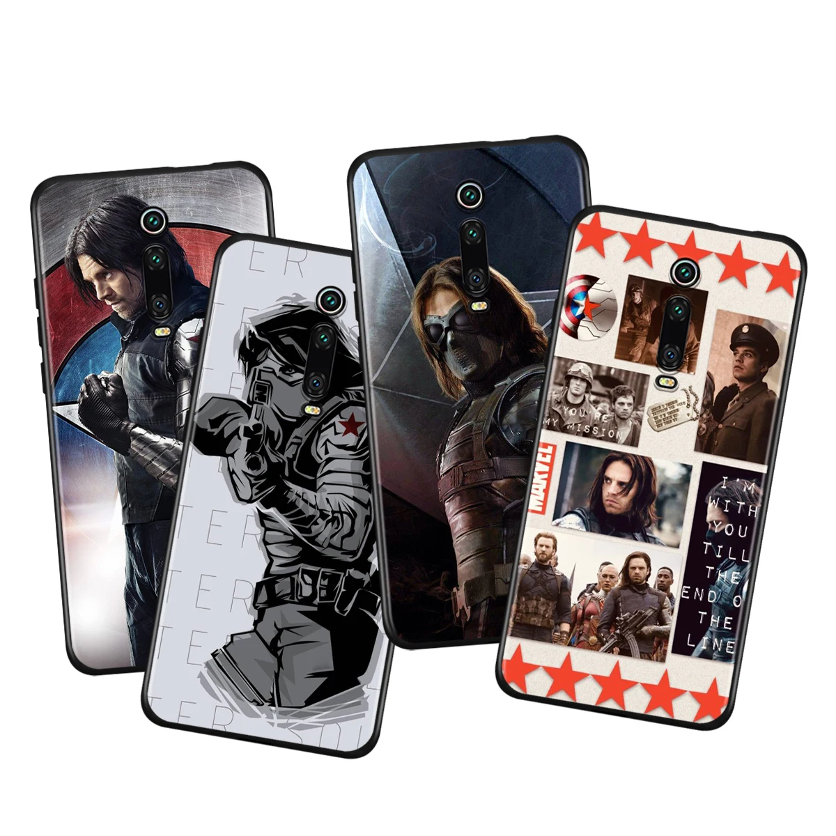 

Phone Case For Xiaomi Redmi K40 Gaming K30i K30T K30S K30 Ultra K20 10X Pro 5G Marvel Winter Soldier White Wolf Black Soft Cover