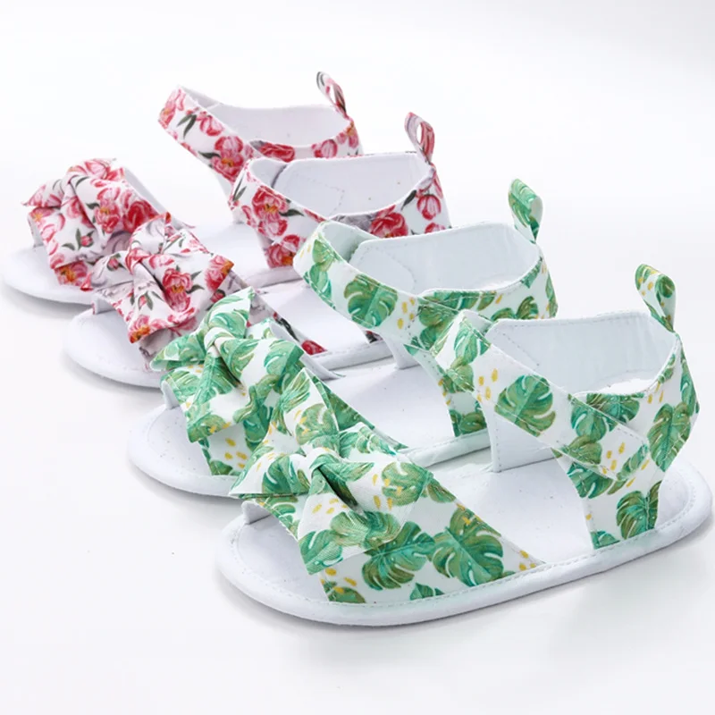 [simfamily] 100%Cotton Sandals Newborn Baby Shoes Summer Soft Style Boy Girl Cute Cartoon Printed Sole | Мать и ребенок