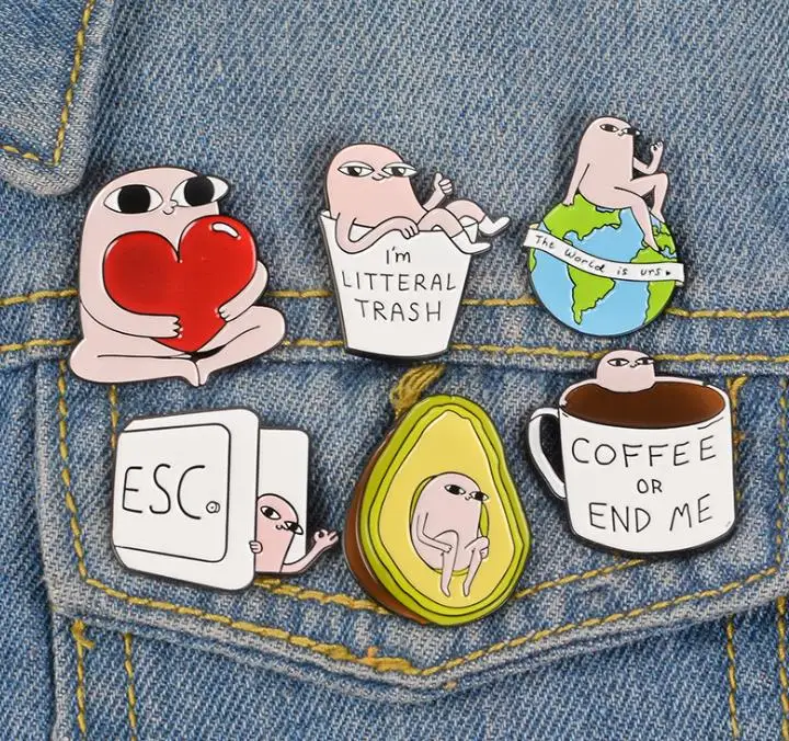 Персональный металлический милый мультяшный значок из сплава с каплями масла