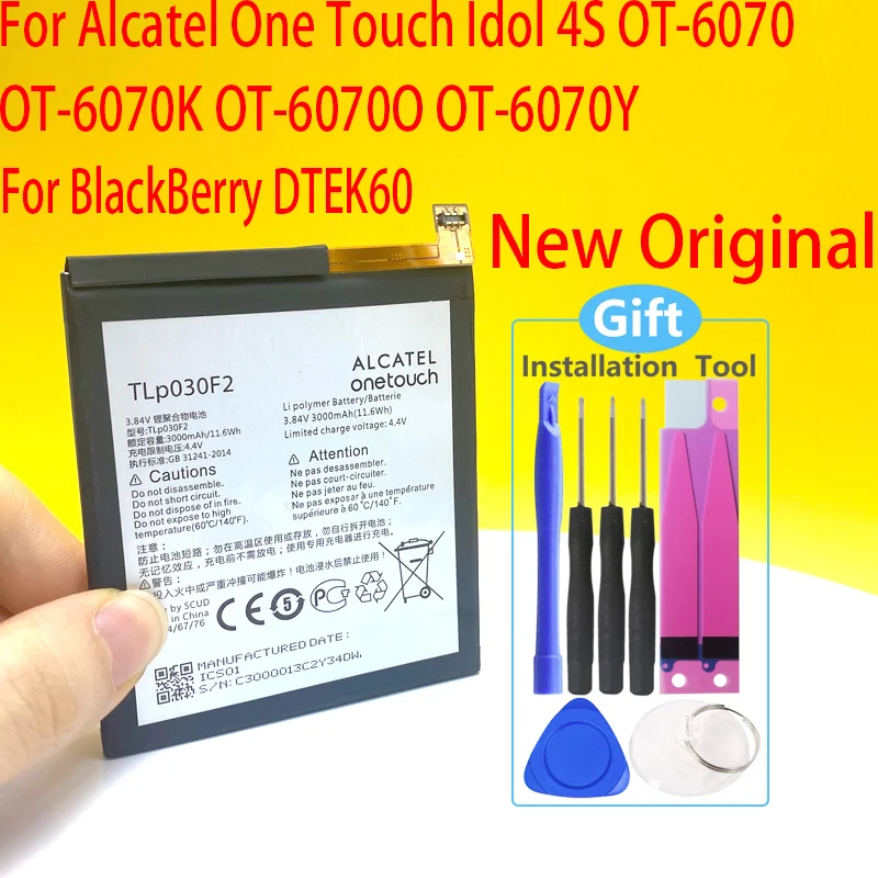 

Original TLP030F2 TLP030F1 Battery For Alcatel One Touch Idol 4S OT-6070 OT-6070K OT-6070O OT-6070Y For BlackBerry DTEK60