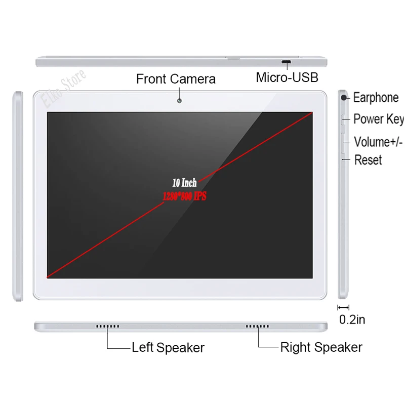 Google Play/Facebook 2.5D Tempered Glass 10 inch 32GB ROM 1280*800 IPS Screen Wifi 3G Call Bluetooth Videos/Games/Music+Gifts