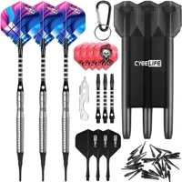 cyeelife 161820g 90 tungsten soft tip darts set with carrying case aluminium shafts and extra plastic points