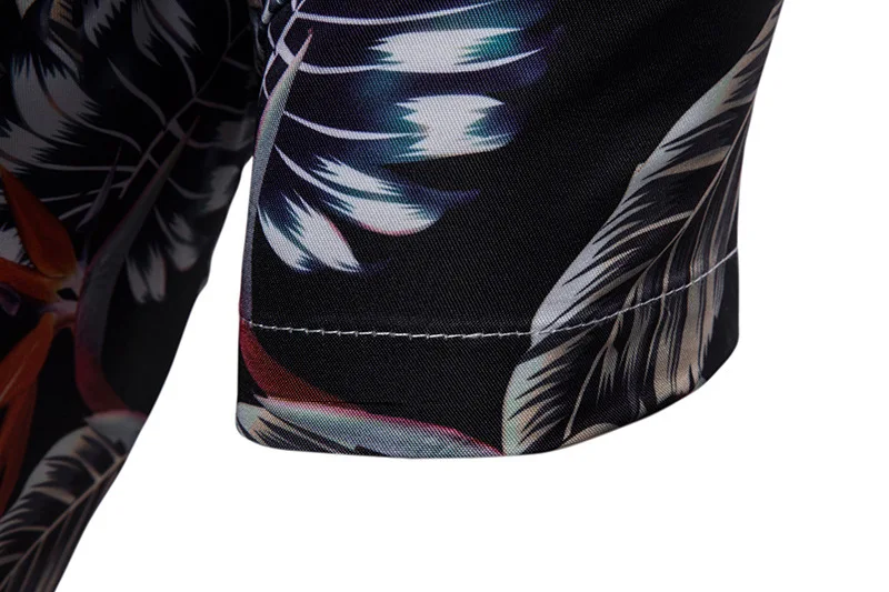 Летняя Пляжная Мужская гавайская рубашка приталенная с коротким рукавом