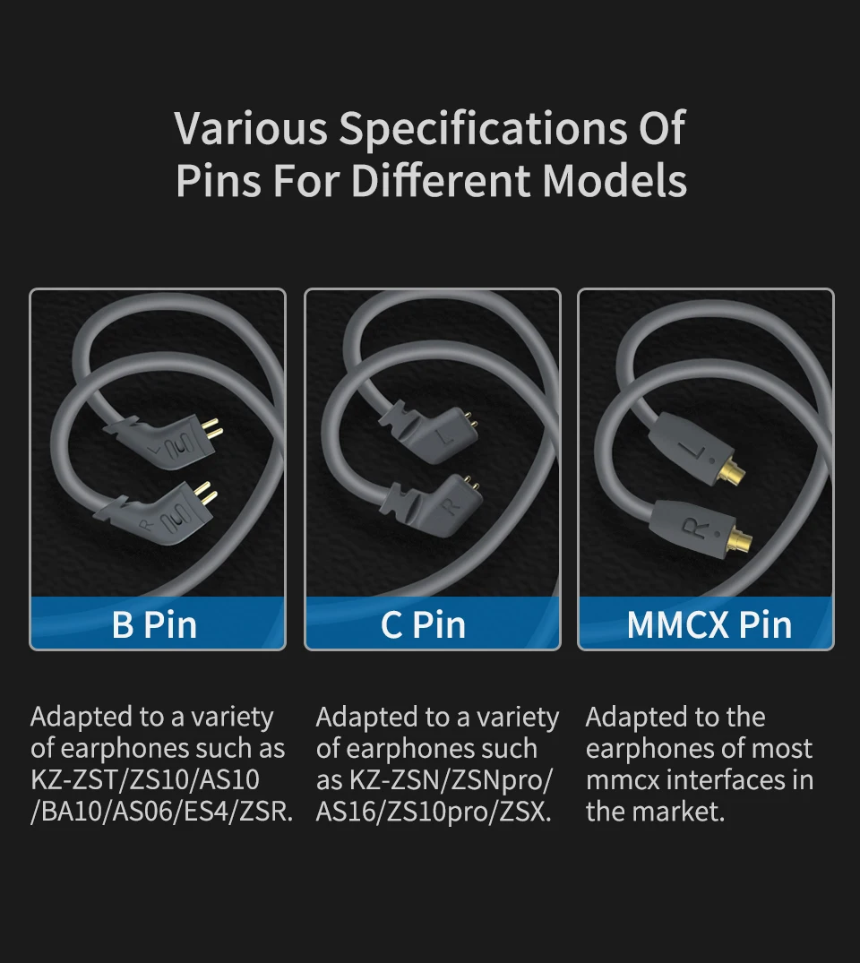 KZ aptX HD беспроводной Bluetooth 5,0 модуль обновления 2Pin Соединительный кабель для KZ ZSN/ZS10 Pro/AS16/ZS10/AS10/AS06 CSR8675 IPX5 AAC