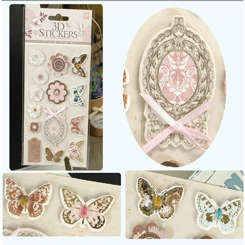 1 шт./упак. винтажный 3D декор Садовый цветок серия жизни Подарочные наклейки