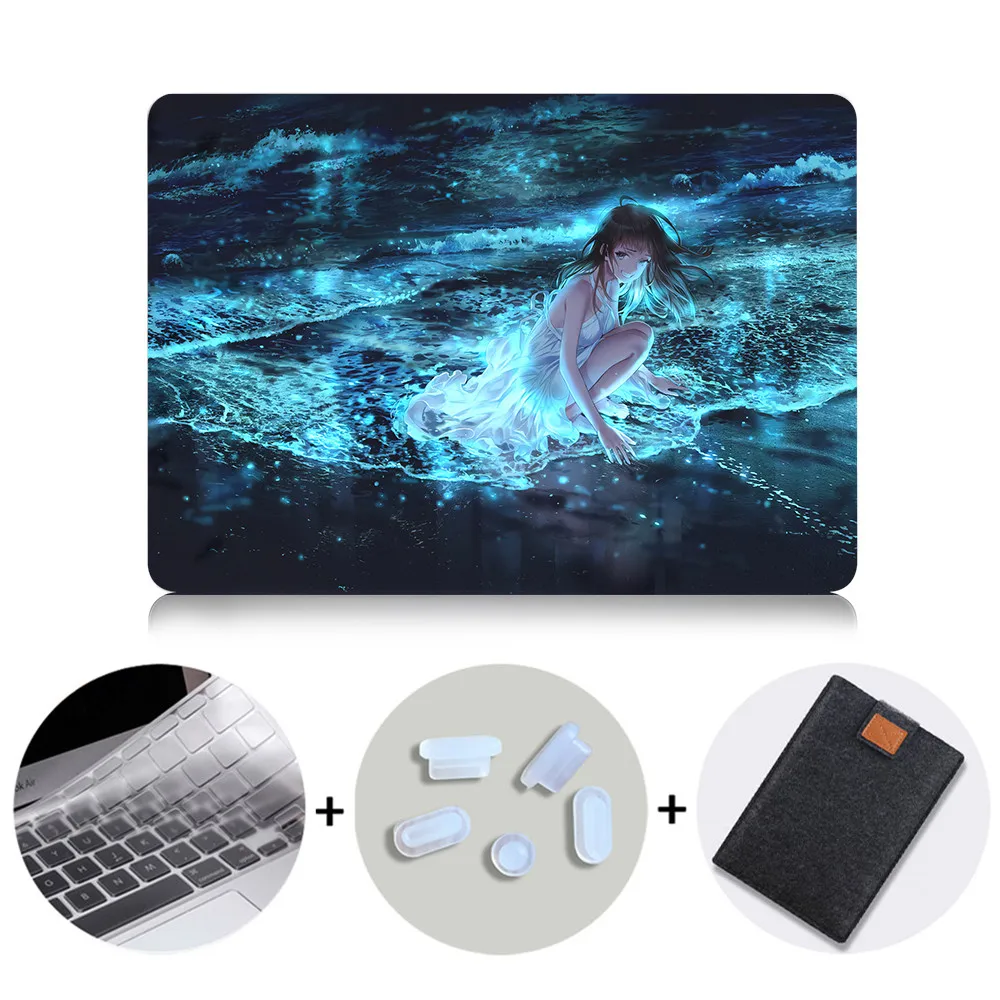 MTT милый чехол для ноутбука Macbook Air Pro retina 11, 12, 13, 15 дюймов с сенсорной панелью, мультяшный чехол с аниме, 13,3 дюймов, сумка для ноутбука - Цвет: MB08