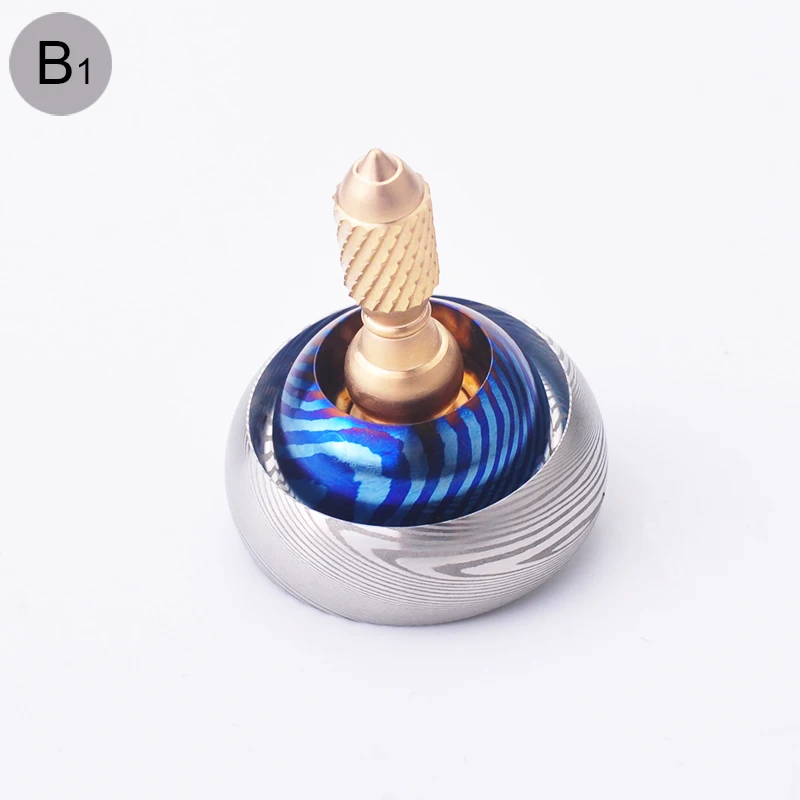 Collection UFO hand twist top titanium horse Damascus hand hold copper horse fingertips adult EDC toys fidget toys enlarge