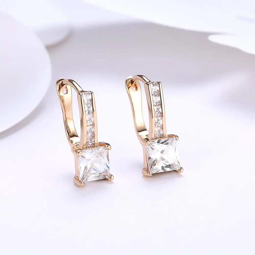 Женские квадратные серьги гвоздики с фианитами|romantic earrings|stud earringsearings for women girls |