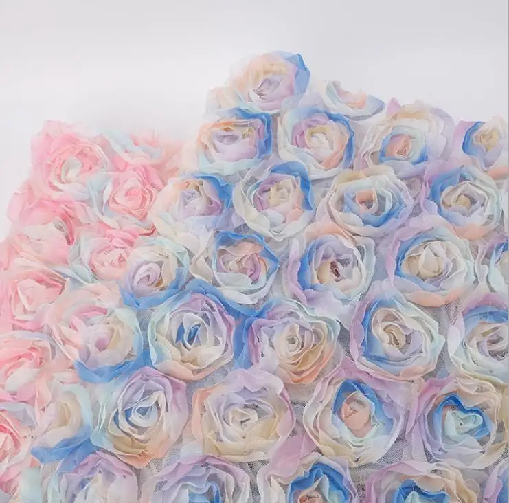 

Mesh embroidery multicolor rose three-in-one embroidery cloth