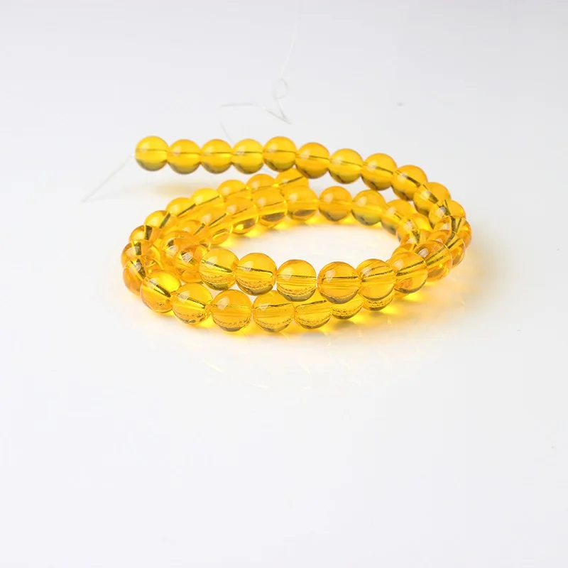 Yellow glass Ланьли модные ювелирные изделия из жемчуга 4/6/8/10/12 мм Красочные Стекло свободные бусины DIY Для мужчин и wo Для мужчин браслет ожерелье серьги аксессуары делают - Цвет: Yellow glass