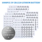 1000 шт. CR1220 кнопочные батареи DL1220 BR1220 LM1220, литиевая батарея 3 в CR 1220 для часов, электронных игрушек, пультов дистанционного управления