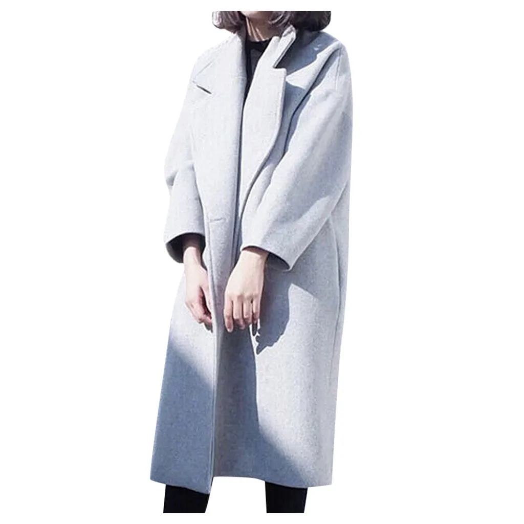Manteau femme abrigo mujer зимнее тонкое зимнее пальто женское Шерстяное Пальто женское повседневное приталенное пальто средней длины с длинными рукавами casaco
