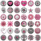 5 шт.лот, новинка, ювелирное изделие с кристаллами из горного хрусталя, розовый цвет, 18 мм, кнопки с цветком для браслетов с кнопками, ожерелья, Имбирные подвески