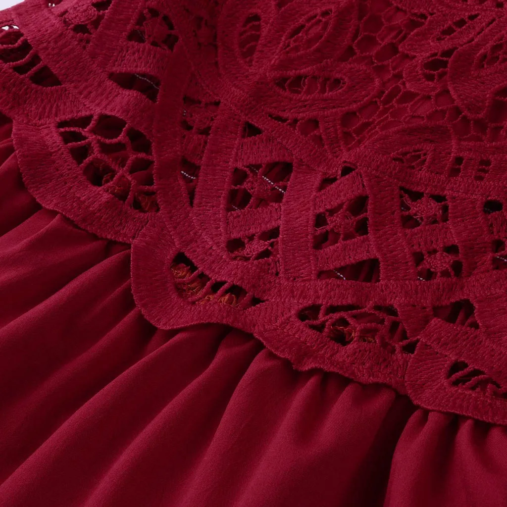 Новинка 2020 винно-полый резервуар для женщин Модный повседневный кружевной жилет