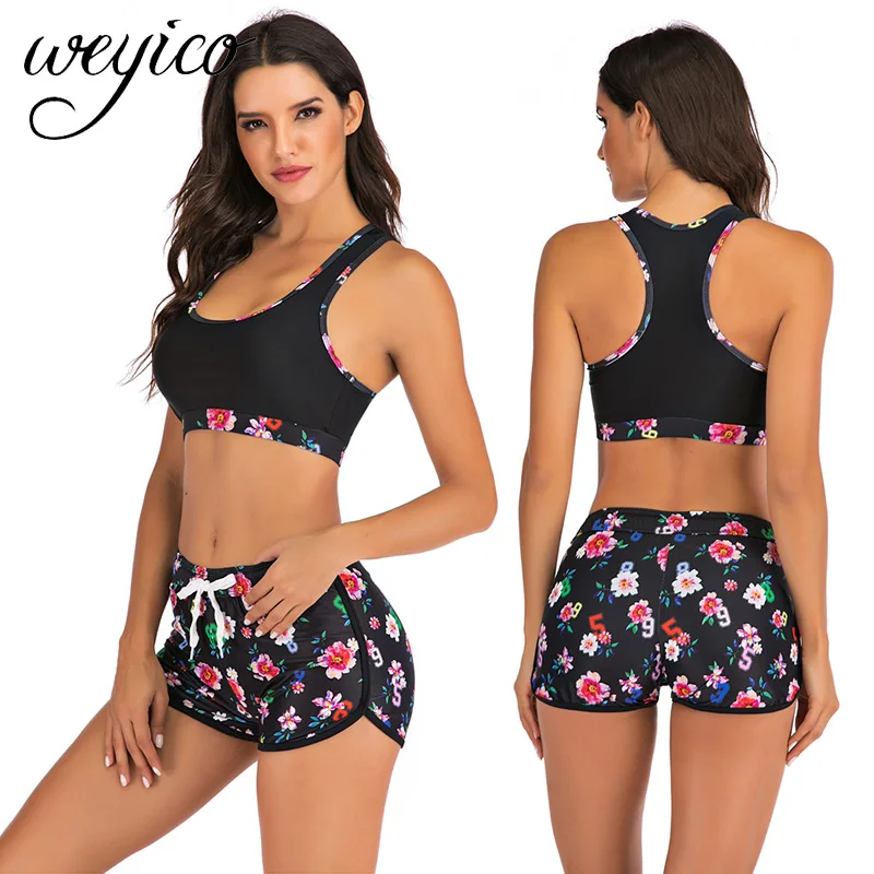 Женский купальник бикини спортивный купальный костюм пляжные боди для йоги пуш