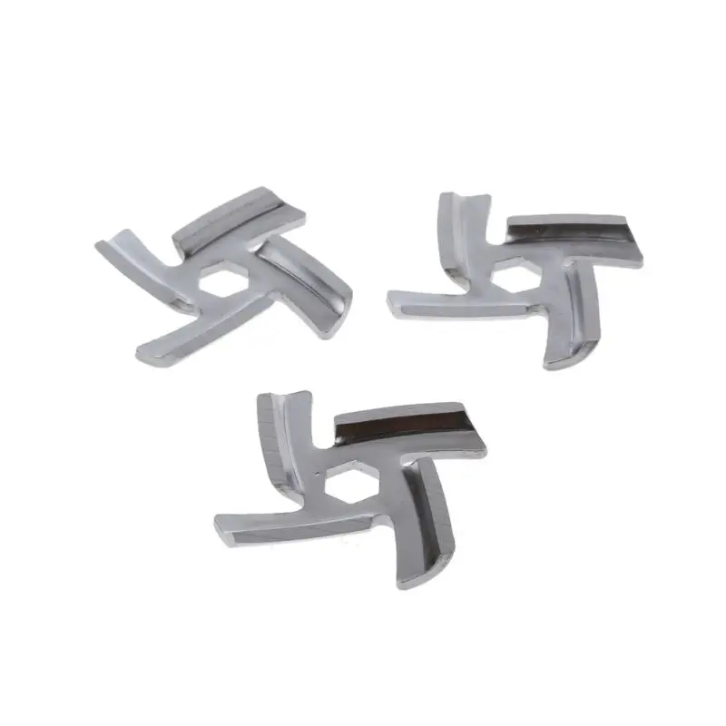 

3pcs/set Type 5 Mincer Knife Stainless Steel Anti Rust 4 Blade Hexagon Hole Meat Grinder Parts Fits U1JE