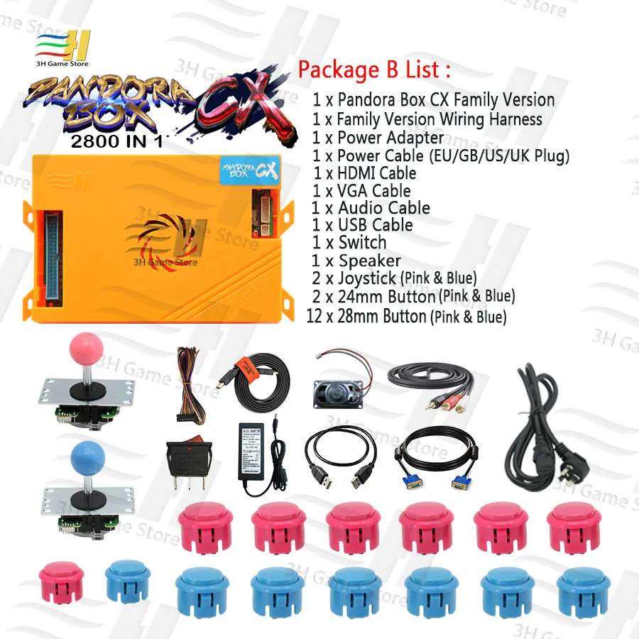 Pandora Box CX 2800 в 1 семейная доска с аксессуарами для управления diy аркадные наборы
