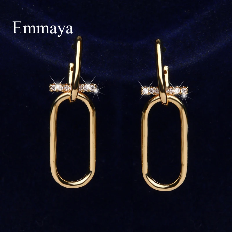 Emmaya/современные золотые круглые серьги с крошечным кубическим цирконием простые