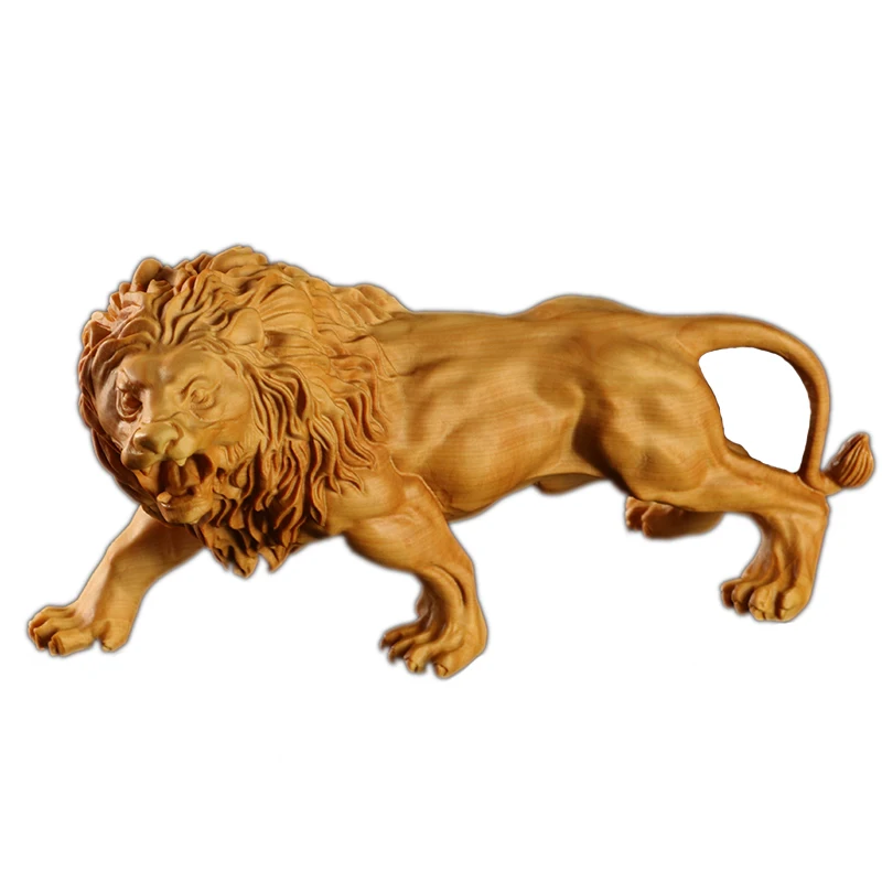 13/18 см лев Король маленькая статуя животное деревянная скульптура украшение