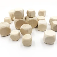100pcs 6 sided blank wood dice party family diy games printing engraving kid toys dices for gaming for children wood cube dices