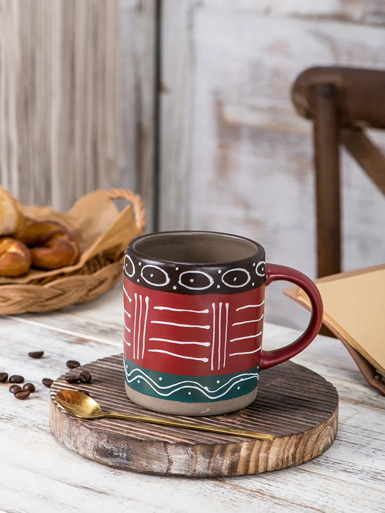 

Personalized hand-painted coffee cup retro matte porcelain coffee cup creative tea milk cup office cup drinks in the kitchen