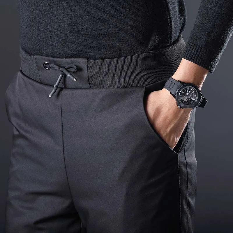 Зимние теплые мужские пуховые брюки 90 белый утиный пух для занятий спортом на