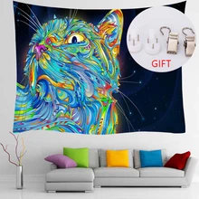 Tenture murale indienne Mandala, tapisserie en tissu, style Boho, psychédélique, Hippie, lune, nuit  (4)