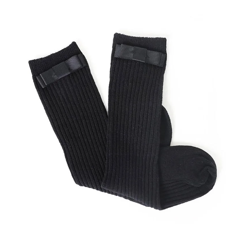 0-7Yrs Школьные носки для девочек из хлопка малышей на осень-зиму милая лента Гольфы