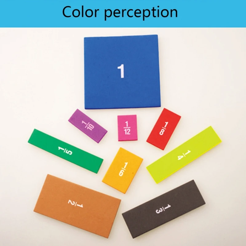 

EVA Sponge Math Cards for Intellgent Improvement Colorful Fraction Learning Card for Kids Primary School Early Education