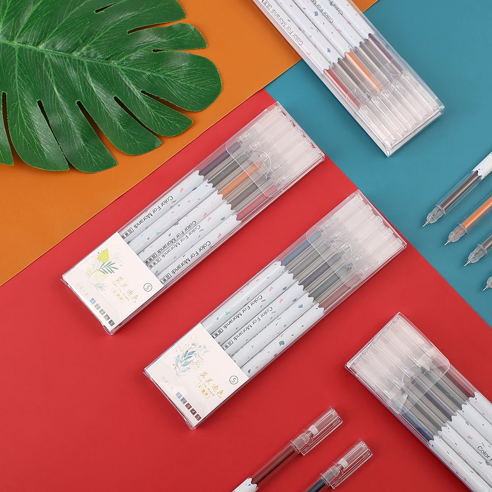 5 шт./компл. Morandi Набор цветных гелевых ручек высокой емкости 0 мм быстросохнущая