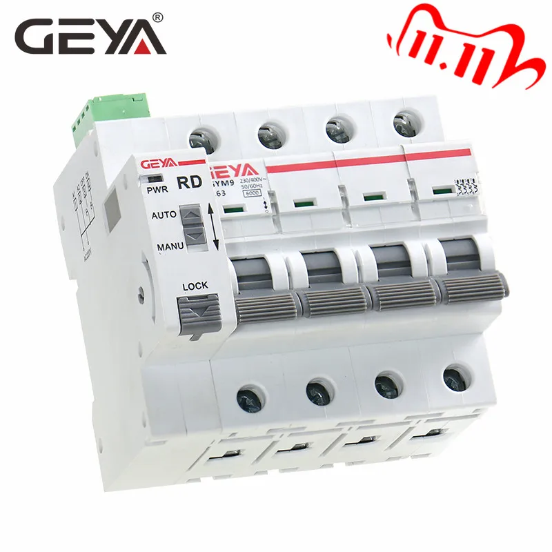 GEYA Din Rail GYM9 4P MCB с Autoreclose устройство автоматического возврата в исходное положение