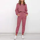 Женские спортивные костюмы; Уличная одежда; Толстовка + длинные спортивные костюмы на шнуровке; Повседневная однотонная Женский комплект 2 шт. одежда; Уличная одежда; Спортивный костюм