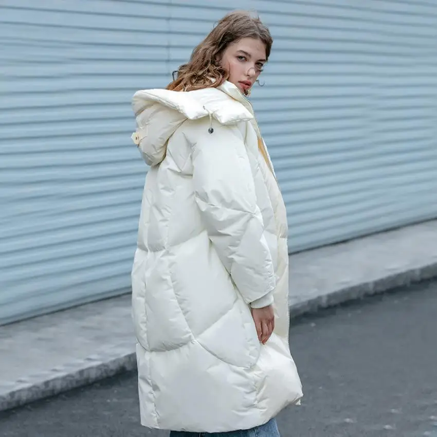 Модные большие размеры с капюшоном размера плюс толстые теплые пушистые пуховые
