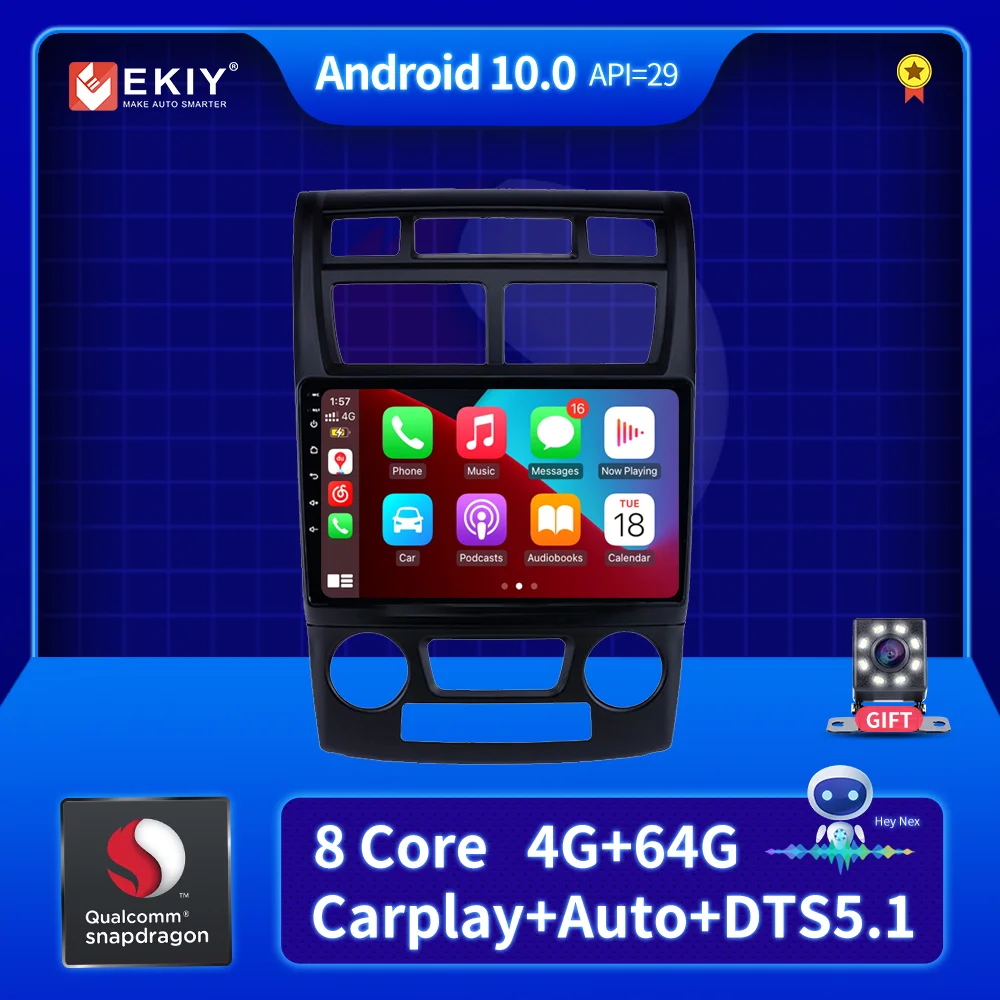 

EKIY Car Radio for Kia Sportage 2 2008-2010 2din Autoradio Multimedia Video Player No DVD Steering Wheel 4G WIFI Bluetooth Audio